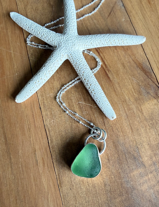 Green Sea Glass Necklace