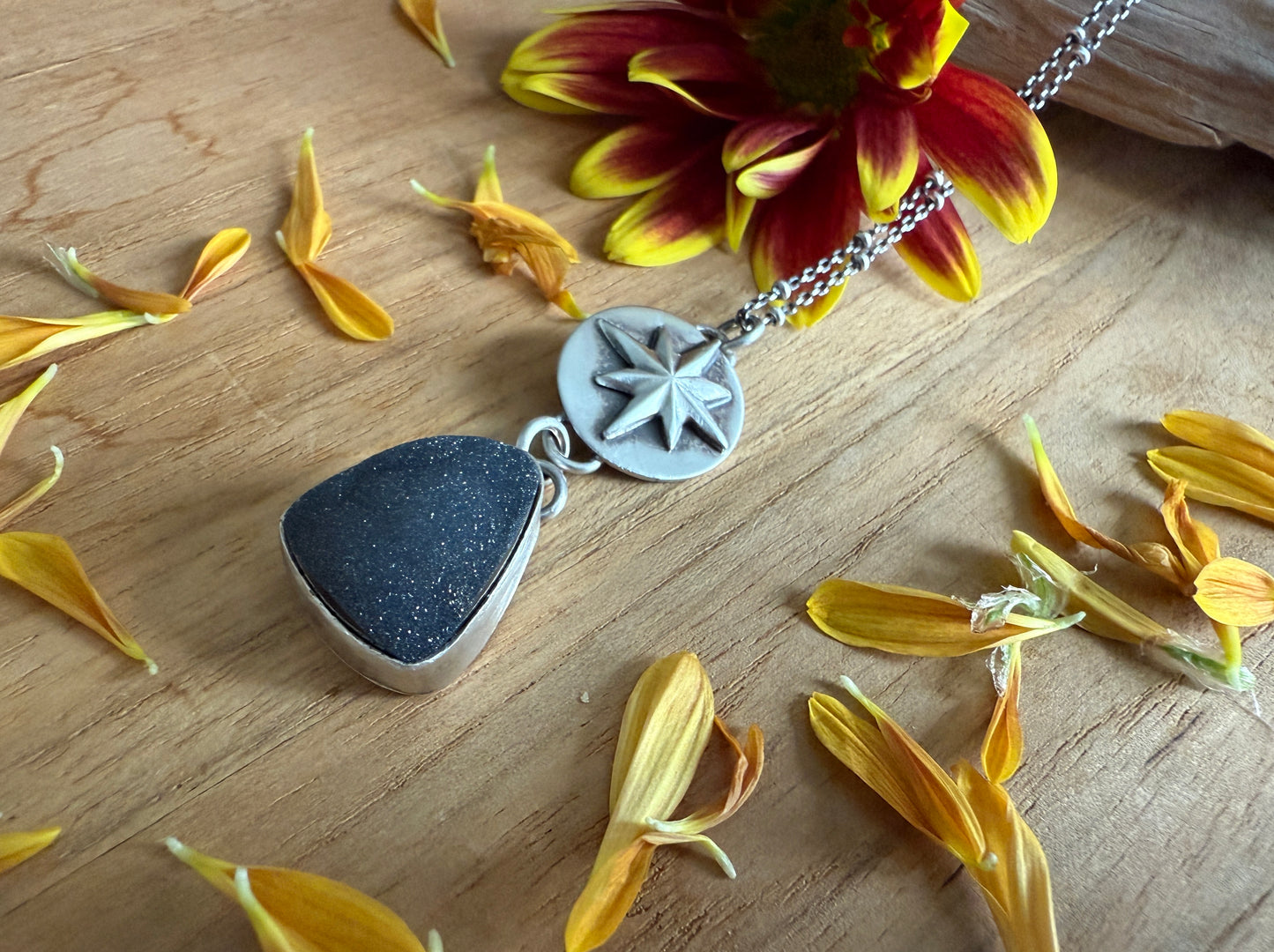 Black Druzy Necklace