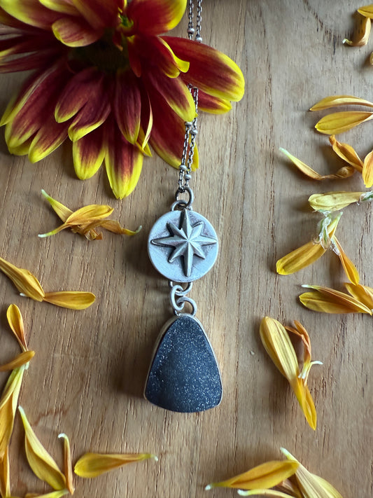 Black Druzy Necklace
