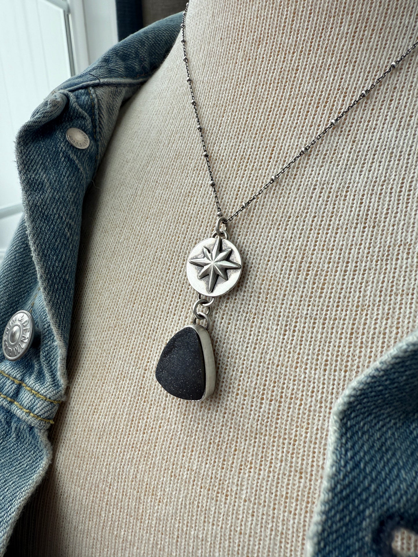 Black Druzy Necklace