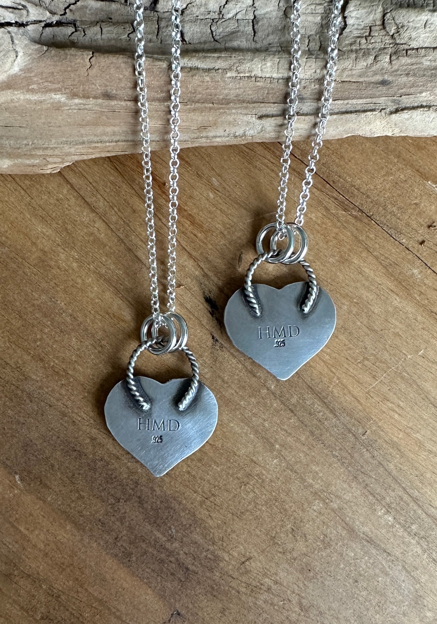 Hand Stamped Heart Locket Necklace