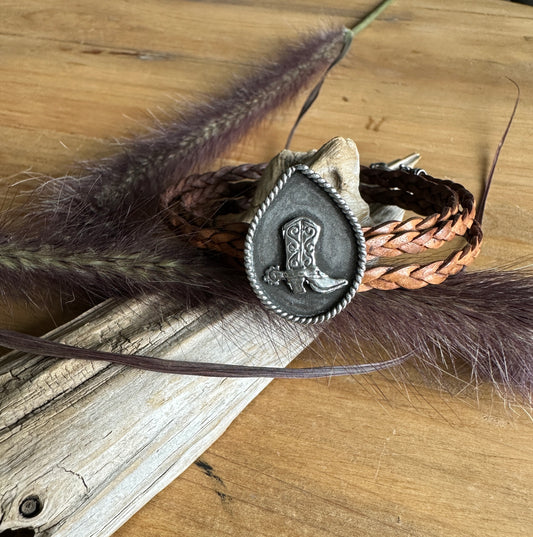 Cowboy Boot Leather Wrap Bracelet