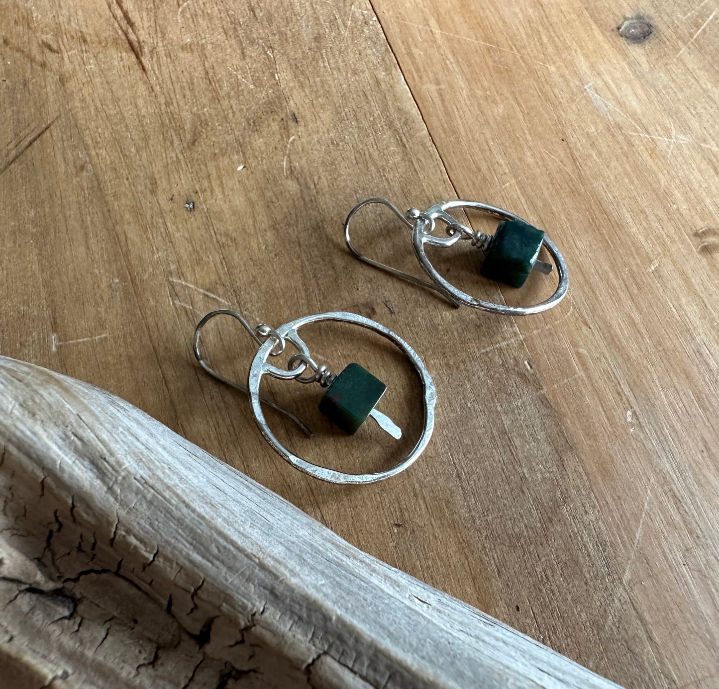 Jasper Stone Circle Earrings