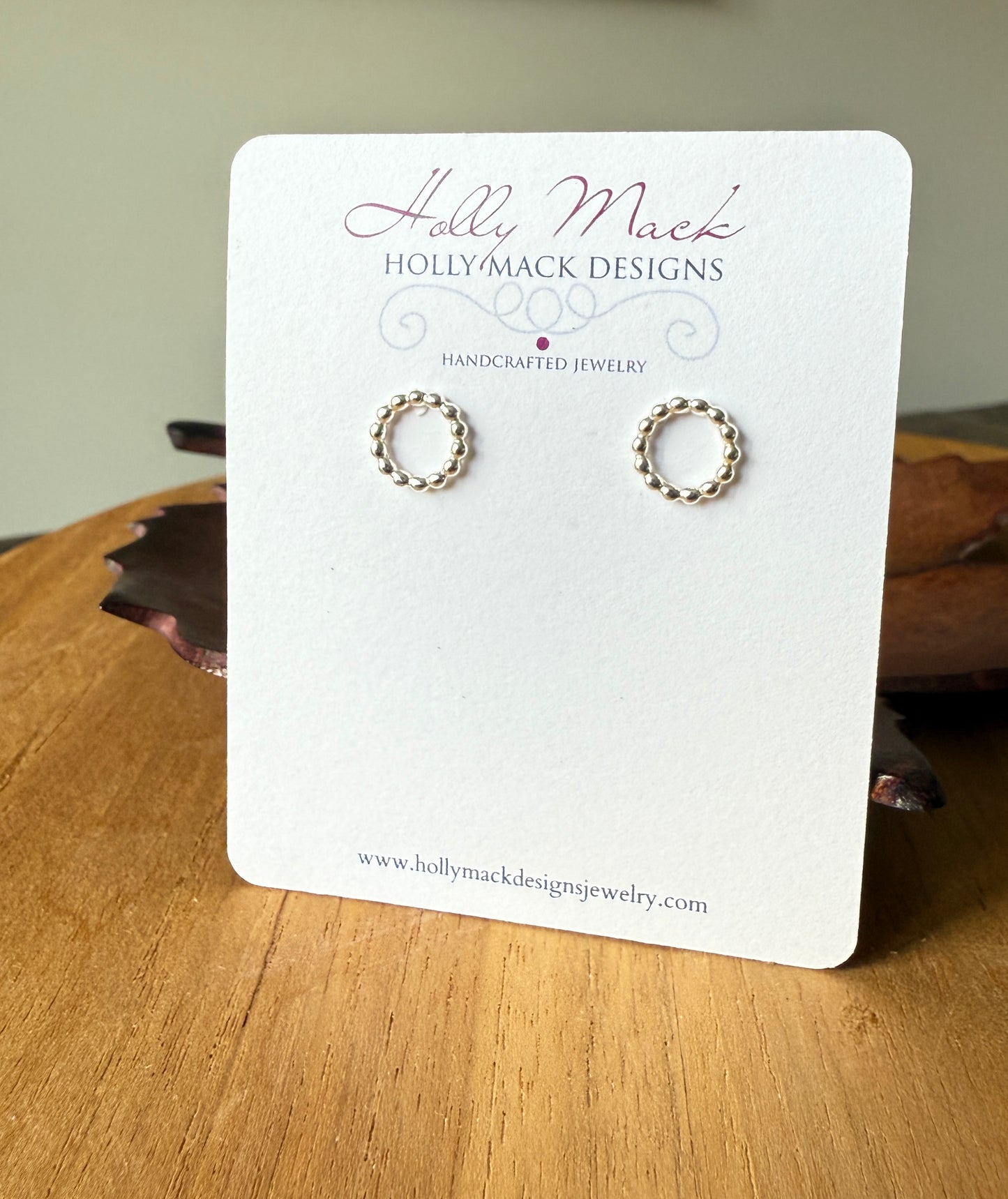 Sterling Silver Beaded Circle Posts