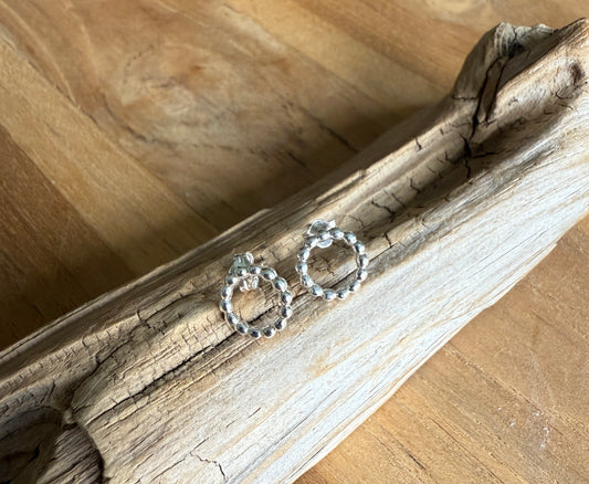 Sterling Silver Beaded Circle Posts