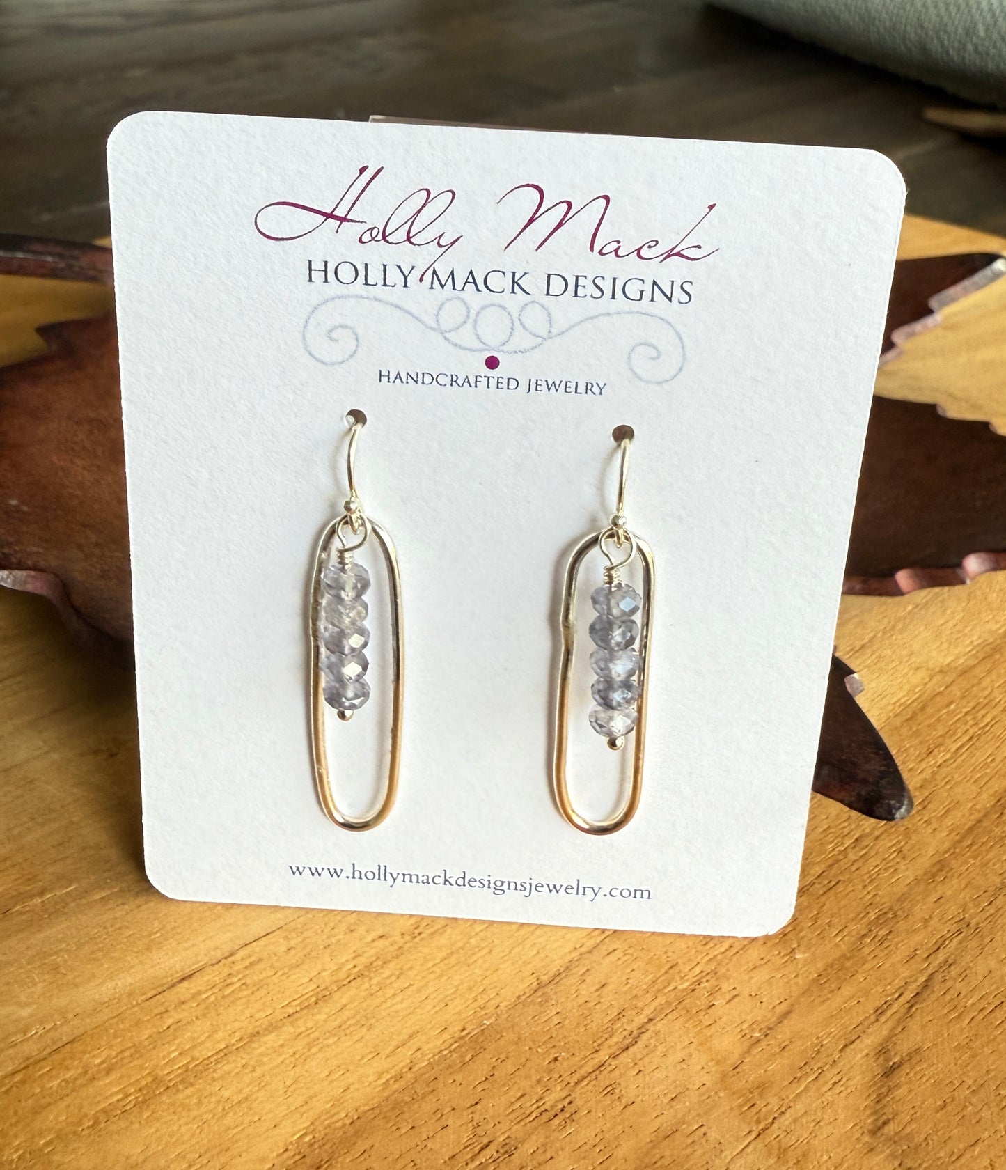 Oval and Iolite Earrings