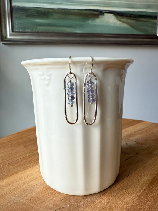 Oval and Iolite Earrings