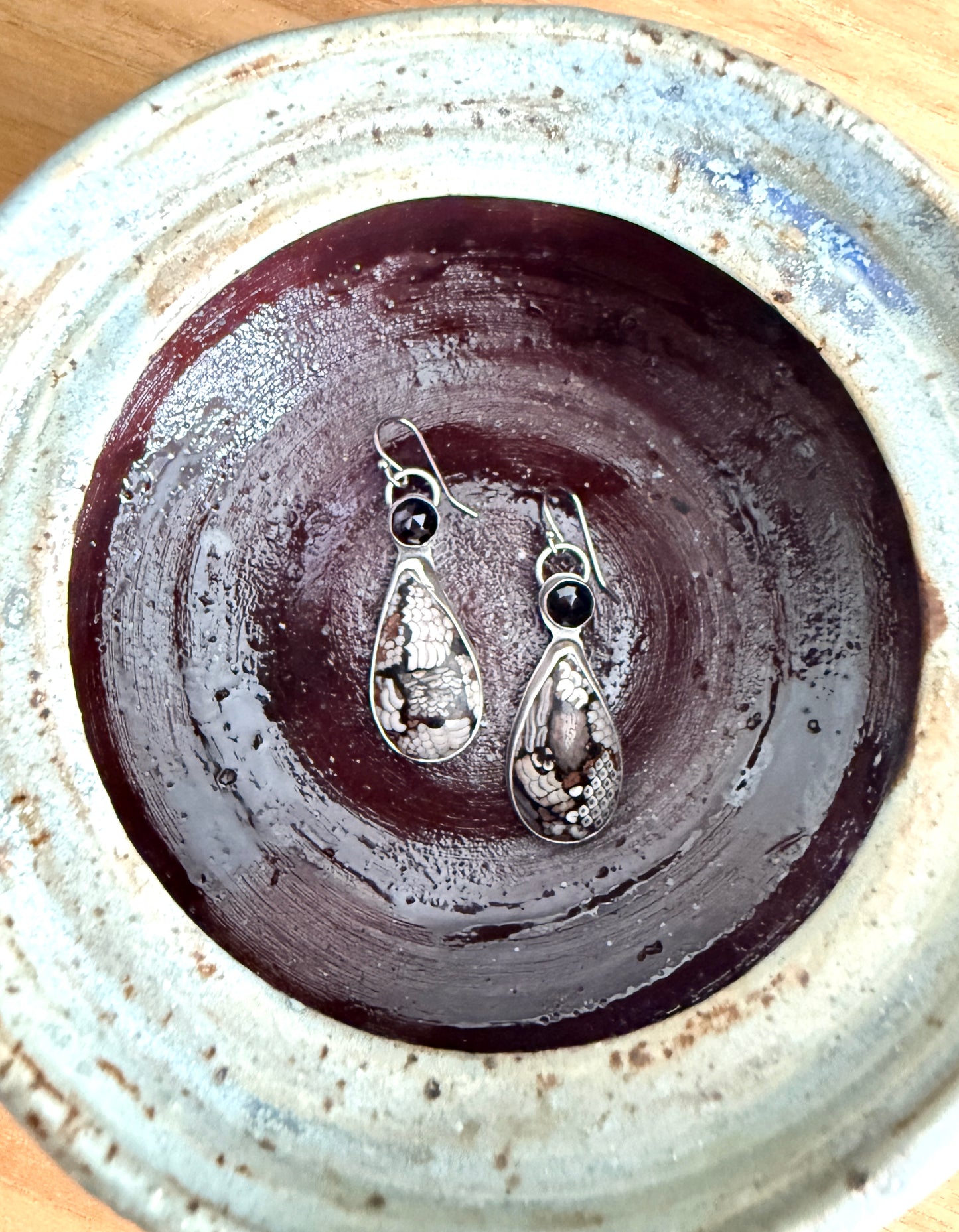 Snake Skin Stone Earrings