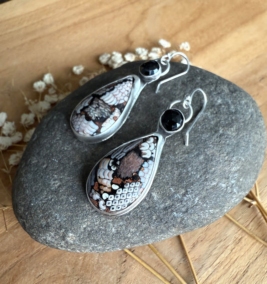 Snake Skin Stone Earrings
