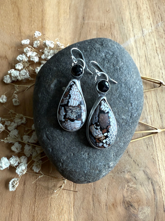 Snake Skin Stone Earrings
