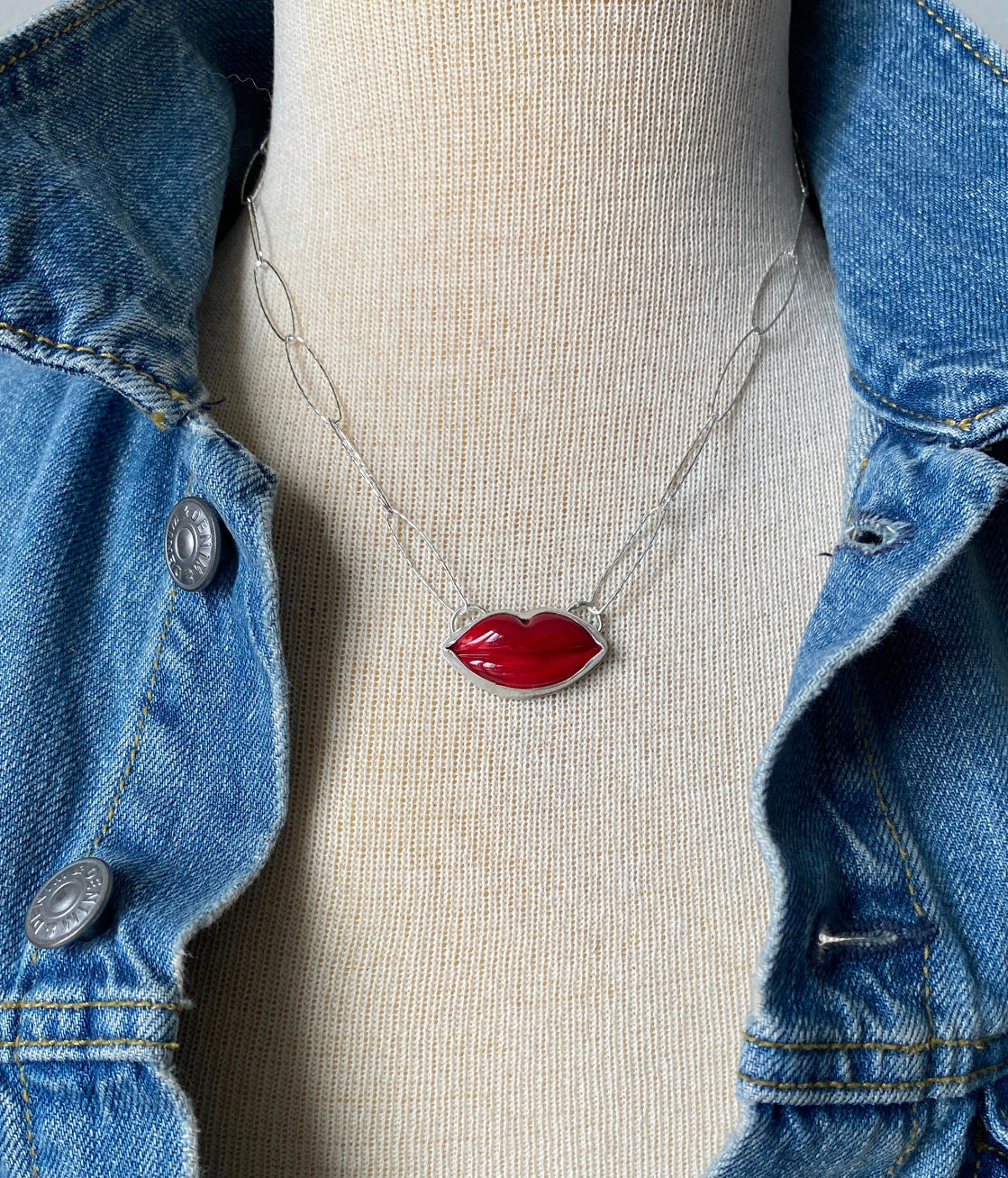 Red Lips Necklace