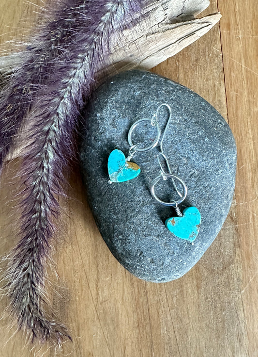 Kingsman Turquoise Heart Dangle Earrings