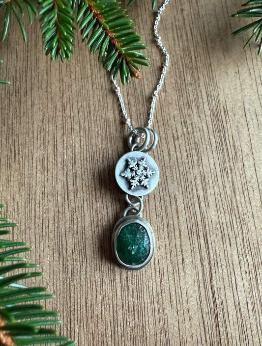 Green Aventurine Snowflake Necklace