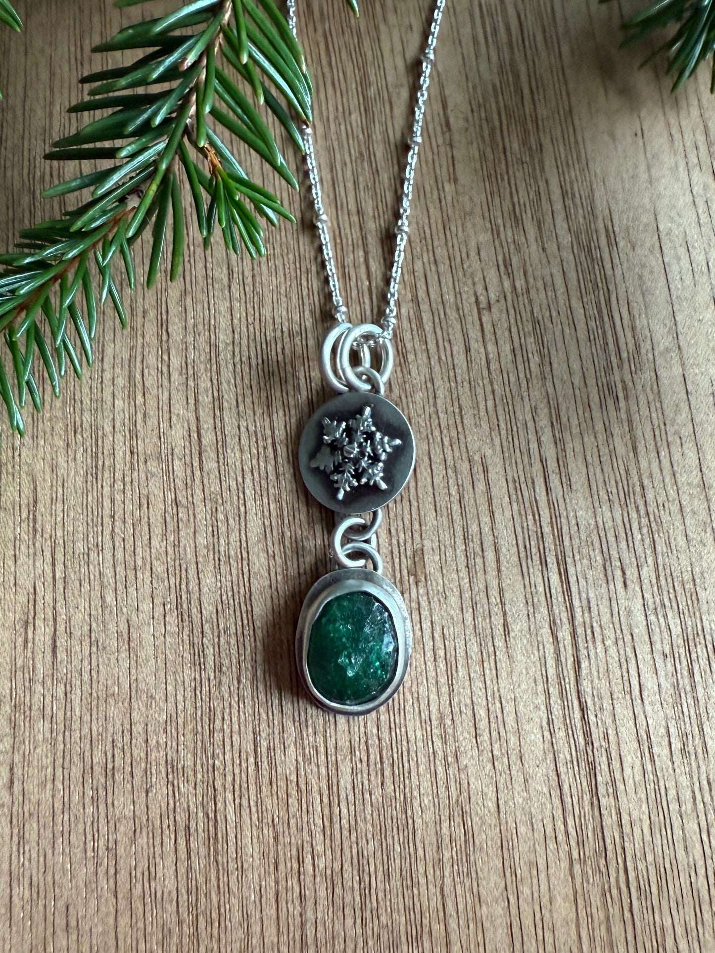 Green Aventurine Snowflake Necklace