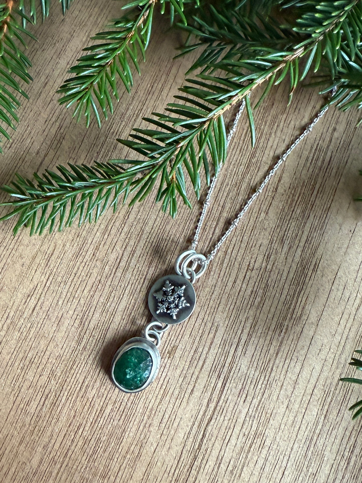 Green Aventurine Snowflake Necklace
