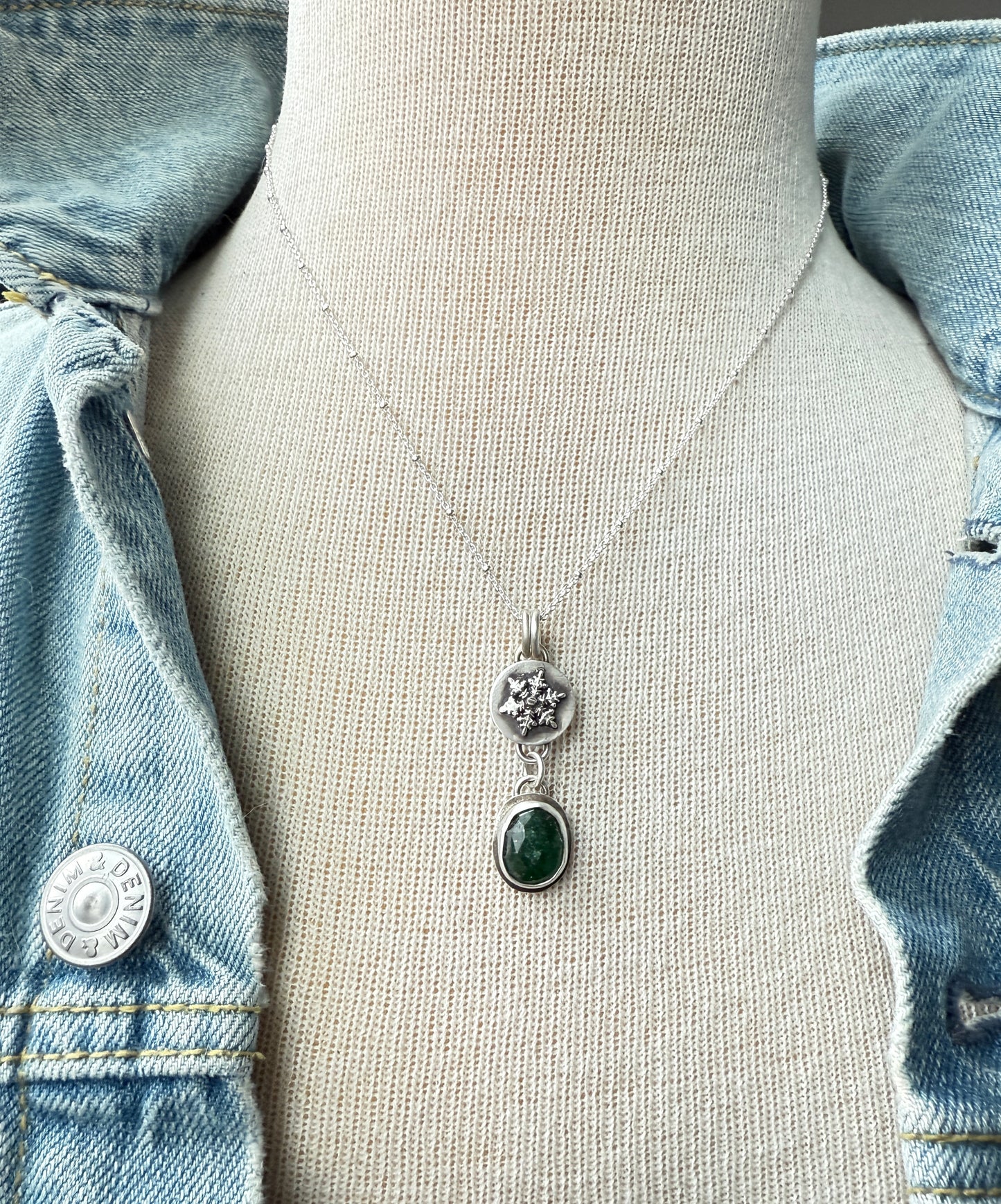 Green Aventurine Snowflake Necklace