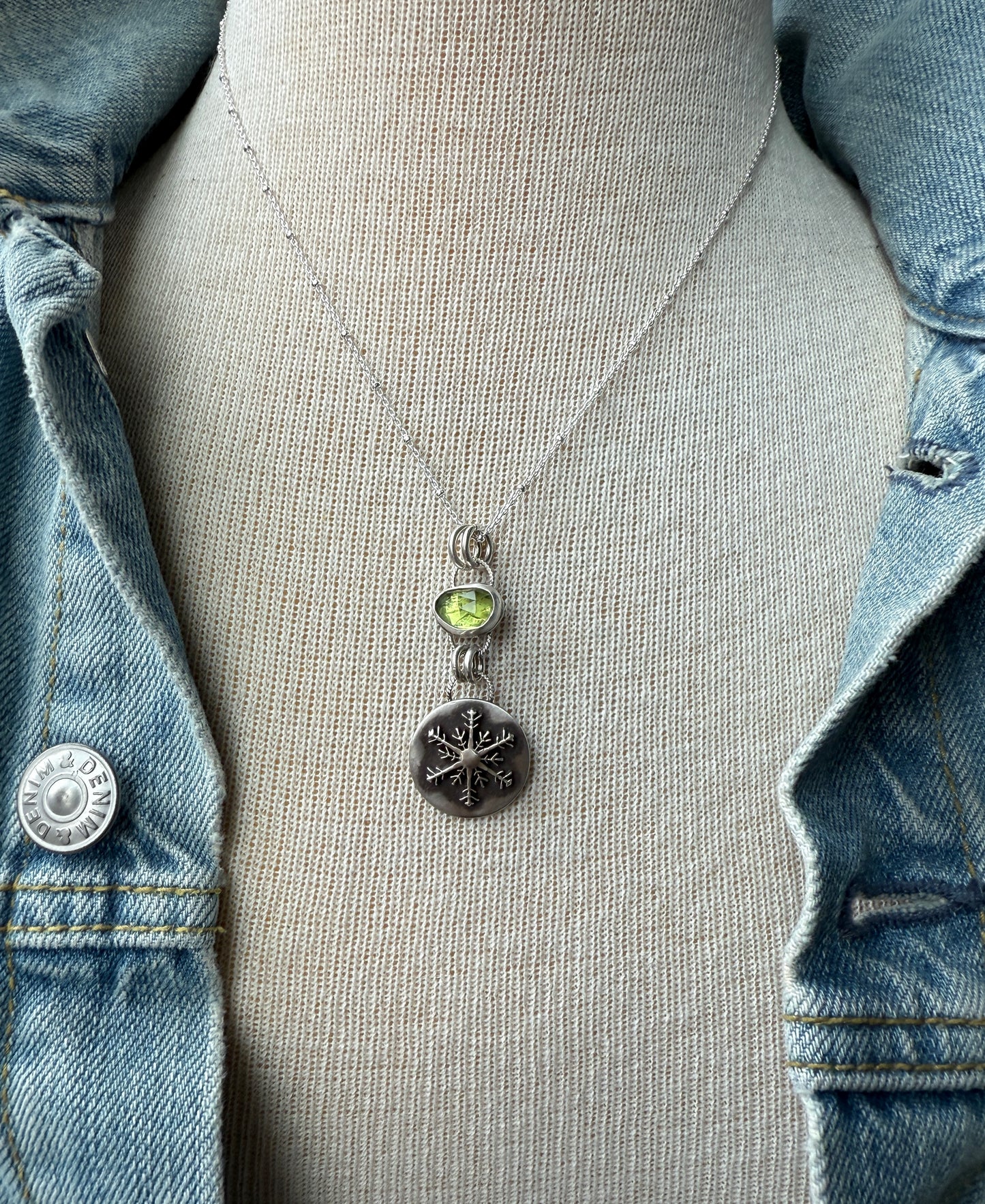 Peridot Snowflake Necklace
