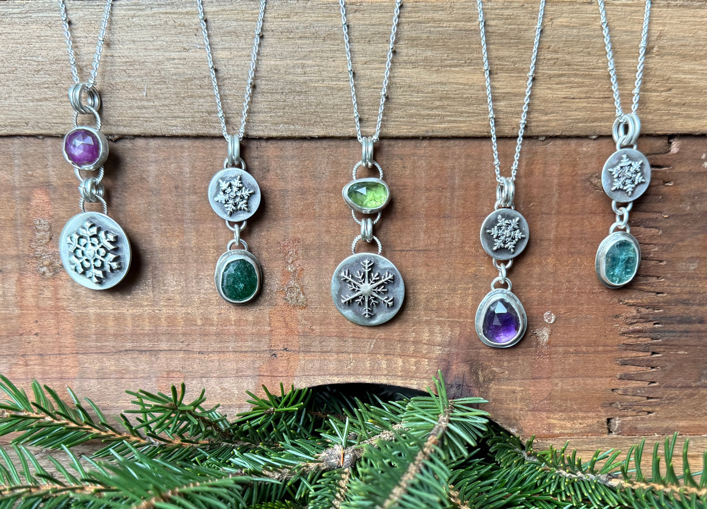 Green Aventurine Snowflake Necklace