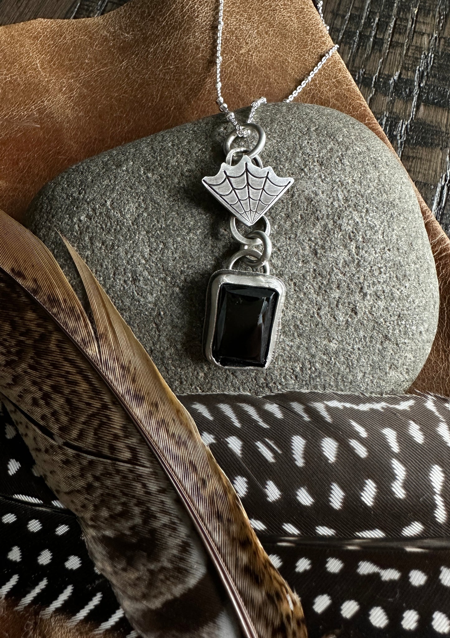 Onyx Spiderweb Necklace