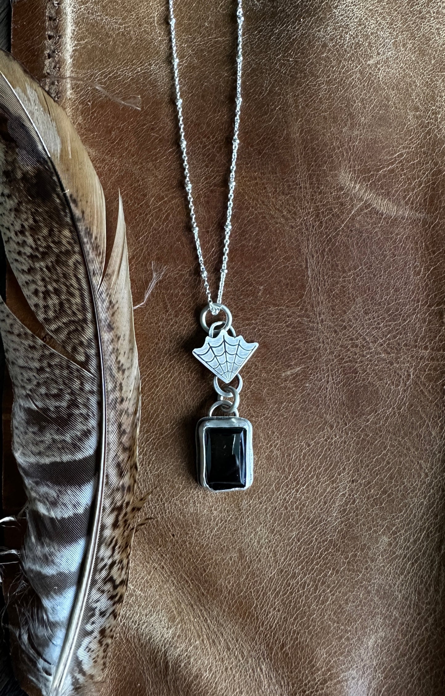 Onyx Spiderweb Necklace