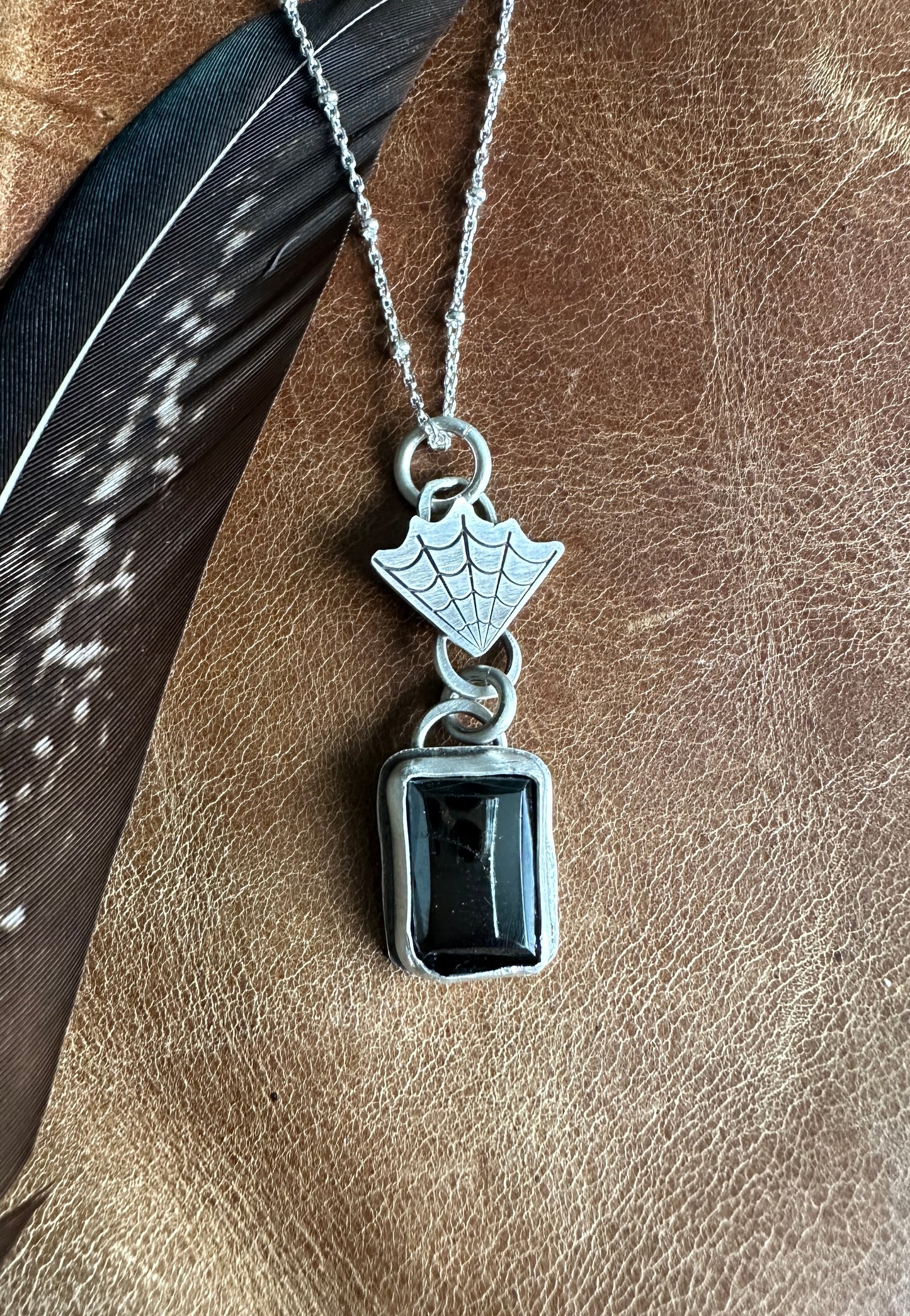 Onyx Spiderweb Necklace