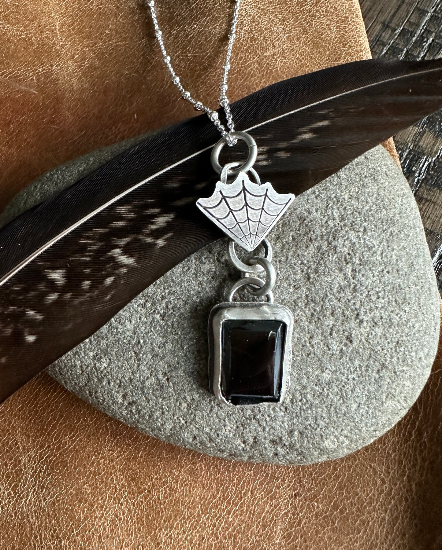 Onyx Spiderweb Necklace