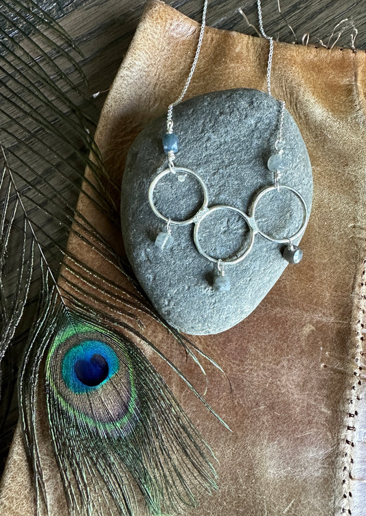 Three Circle Necklace with Labradorite