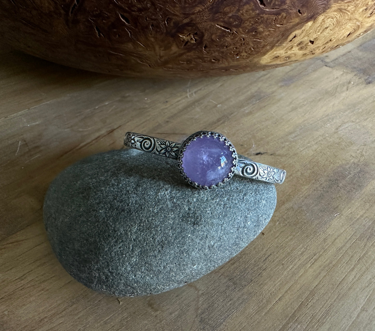 Crowned Amethyst Cuff Bracelet