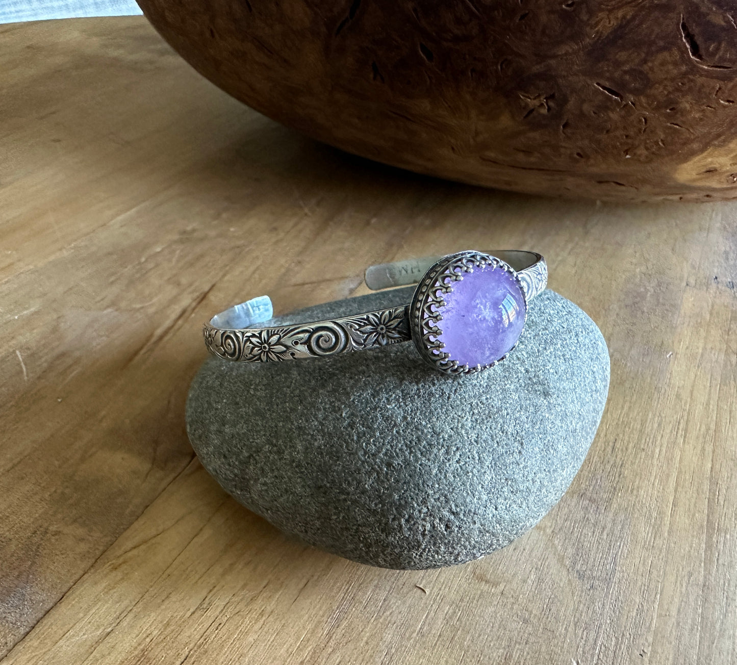 Crowned Amethyst Cuff Bracelet