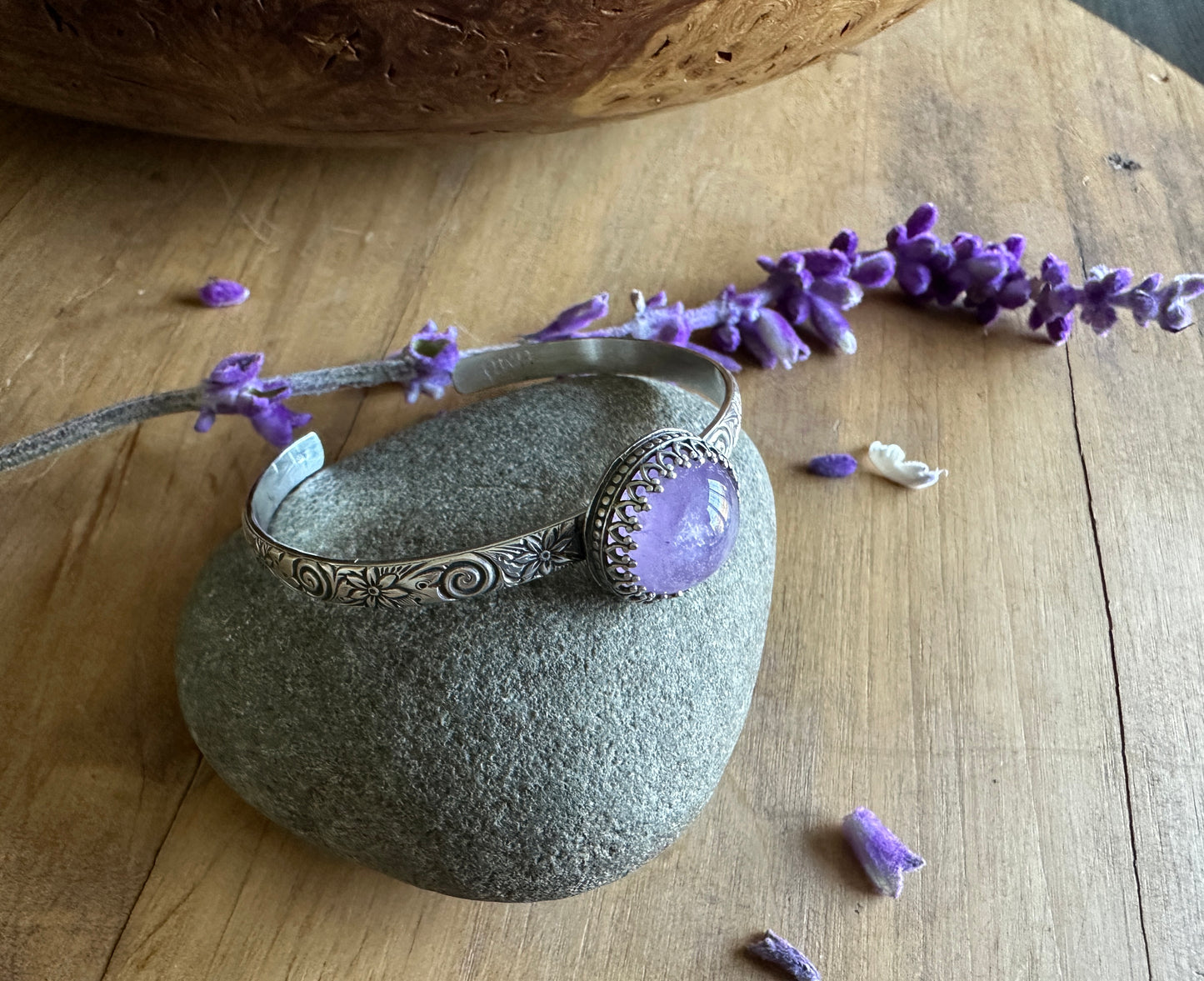 Crowned Amethyst Cuff Bracelet