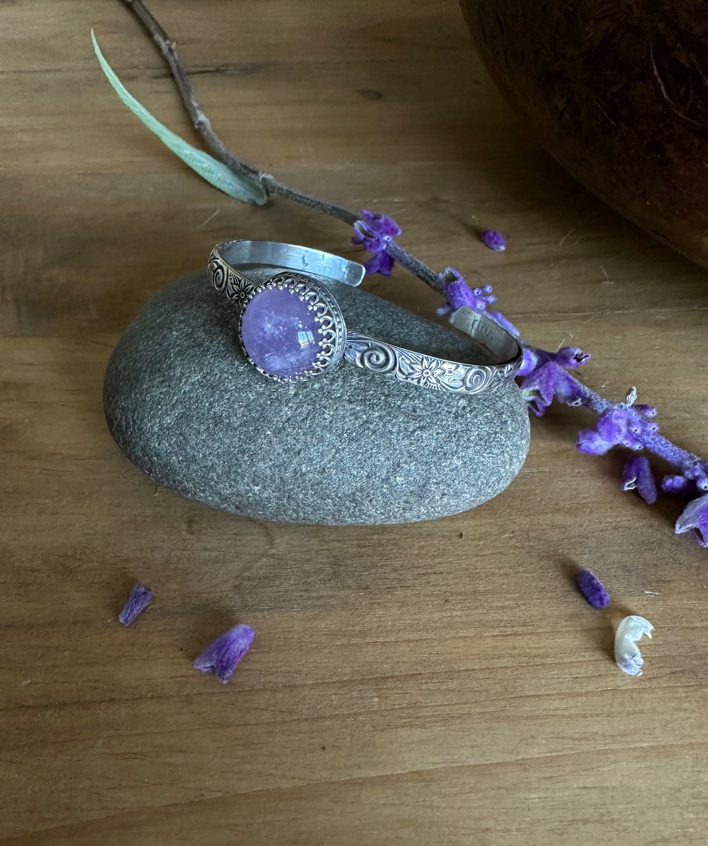 Crowned Amethyst Cuff Bracelet