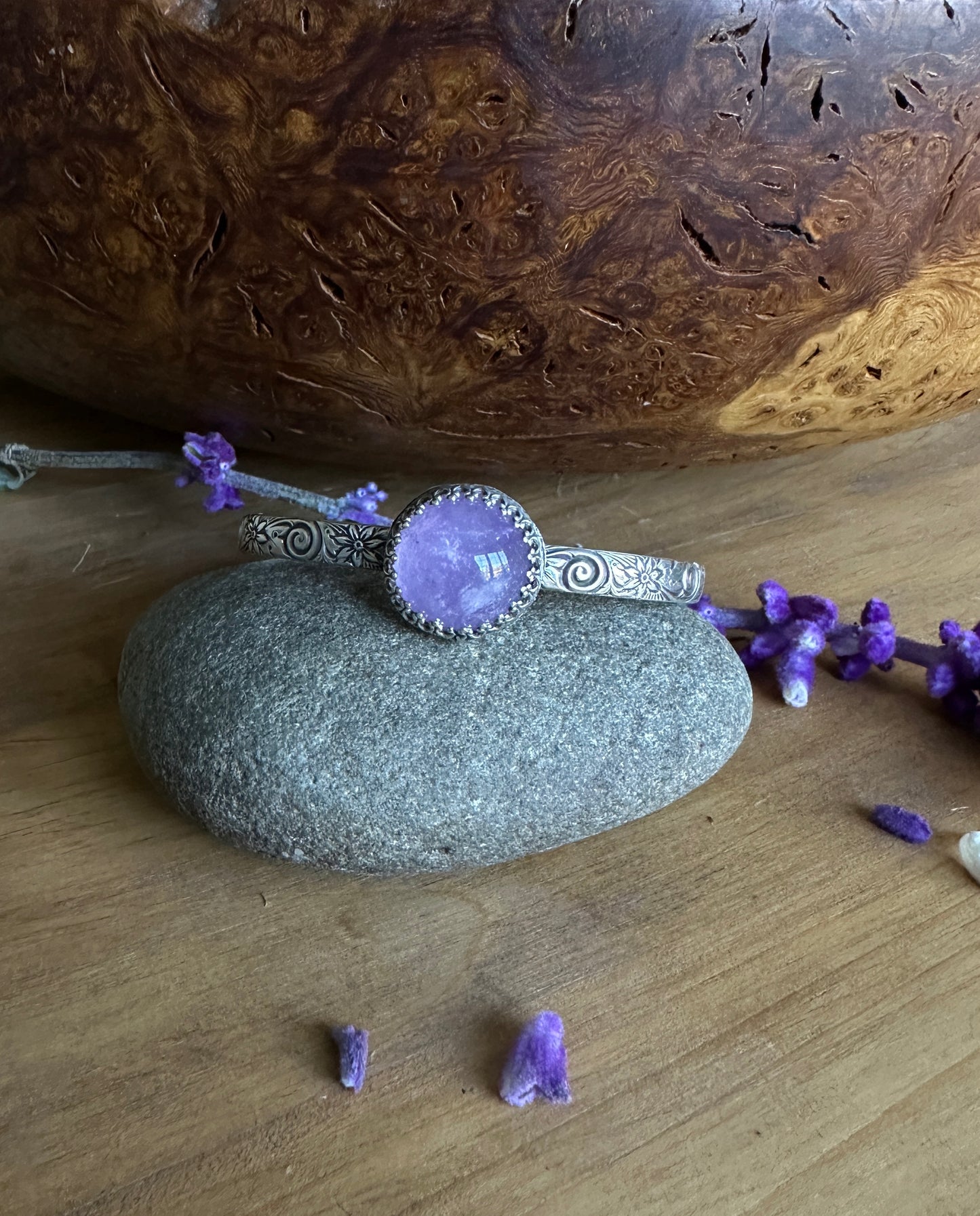 Crowned Amethyst Cuff Bracelet