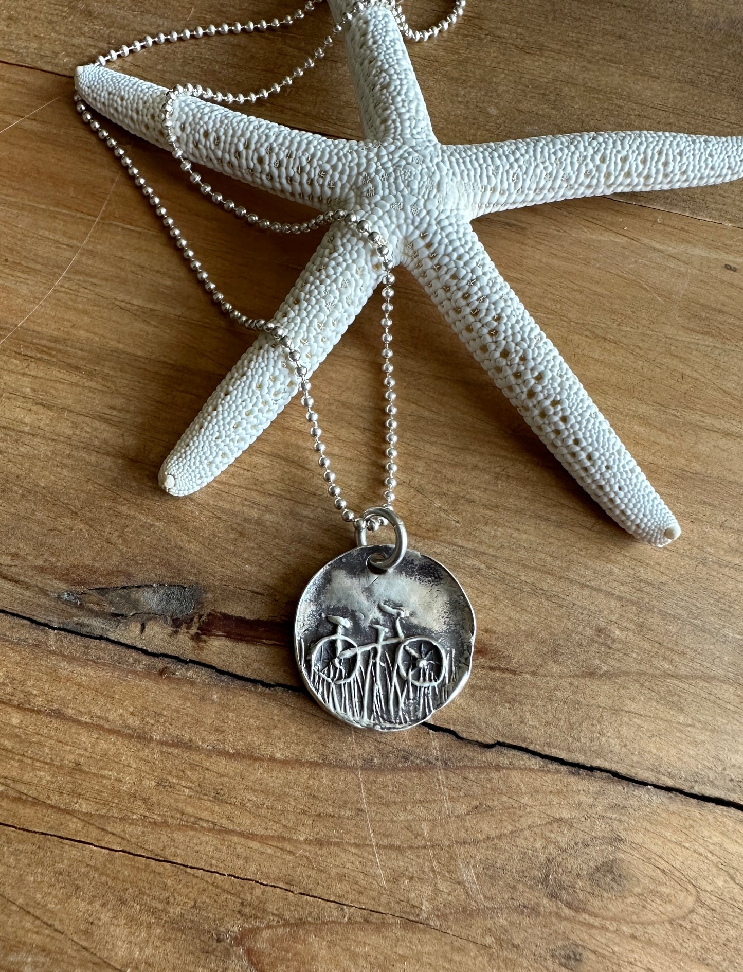 Beach Bike Wax Seal Necklace