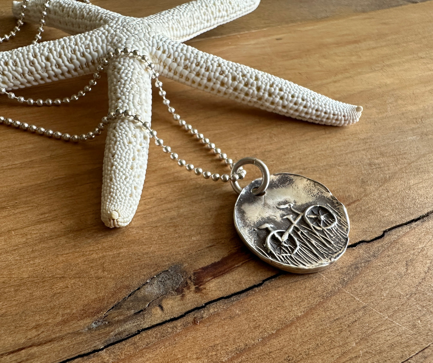 Beach Bike Wax Seal Necklace