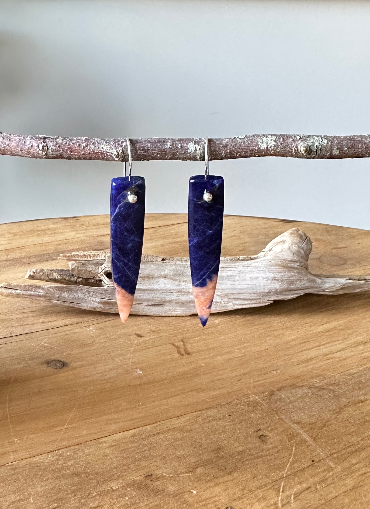 Blue Sodalite Dagger Earrings