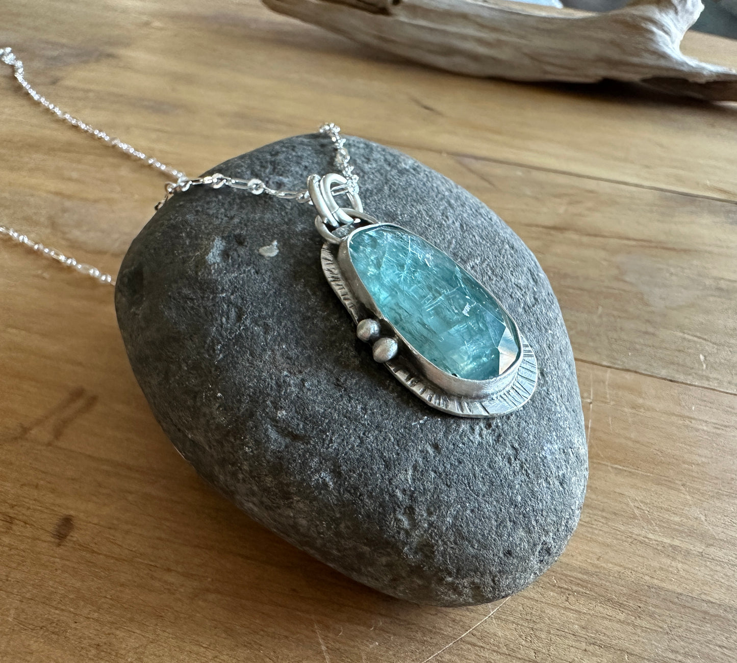 Aqua Kyanite Necklace