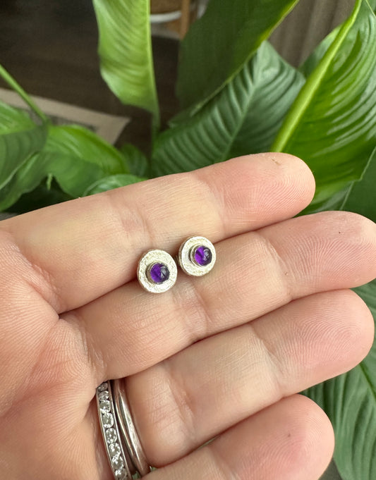 Amethyst Post Earrings