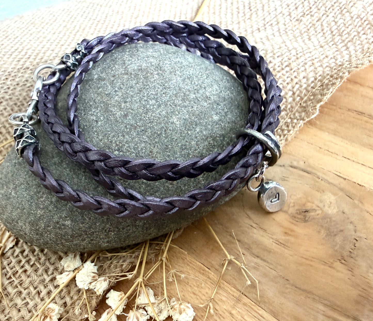 Braided Leather Wrap Bracelet