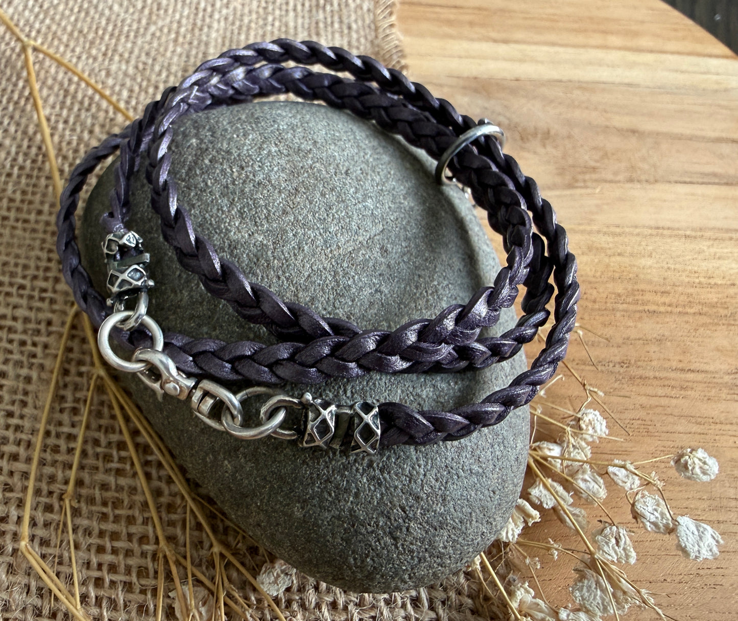 Braided Leather Wrap Bracelet