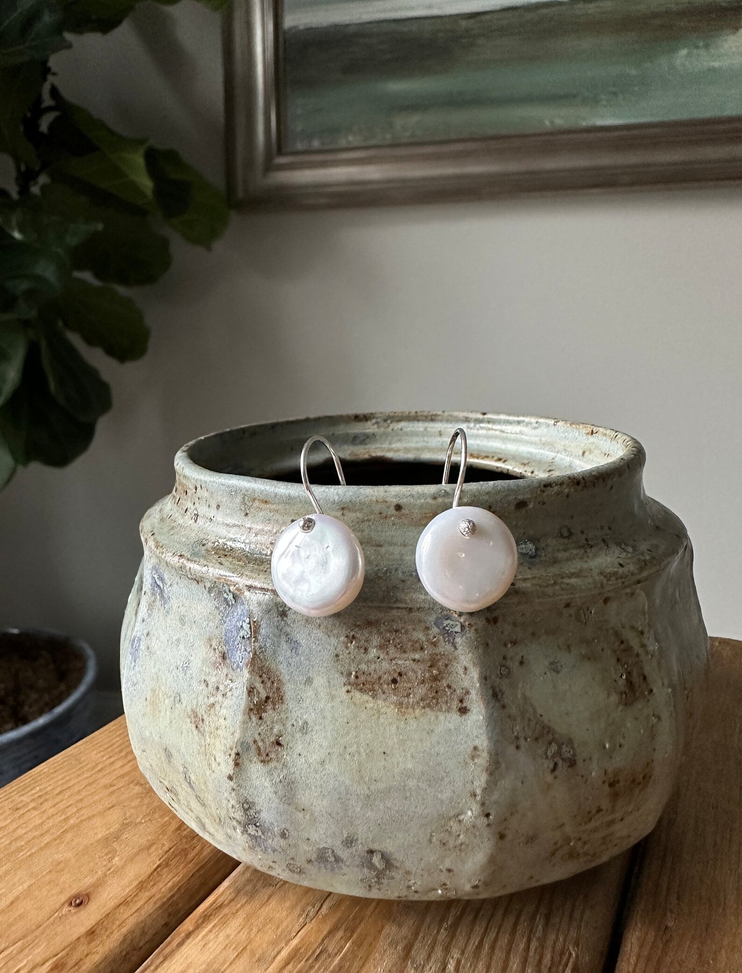 Coin Pearl Earrings