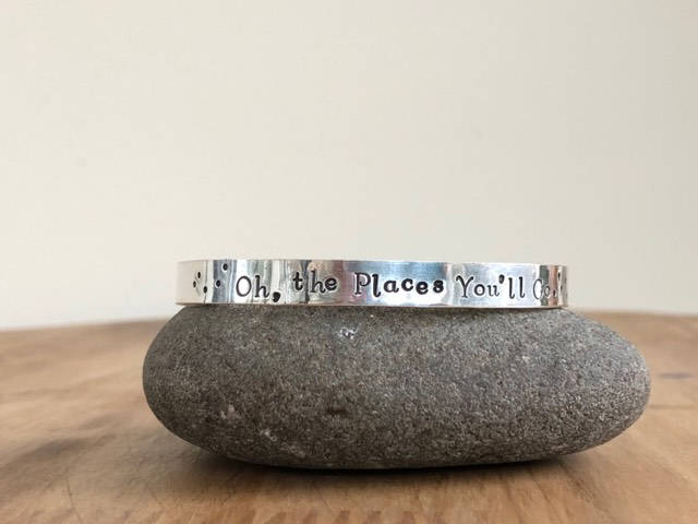 Hand stamped cuff, cuff bracelet, sterling silver cuff, graduation gift, personalized, inspirational, oxidized, everyday jewelry