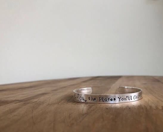 Hand stamped cuff, cuff bracelet, sterling silver cuff, graduation gift, personalized, inspirational, oxidized, everyday jewelry