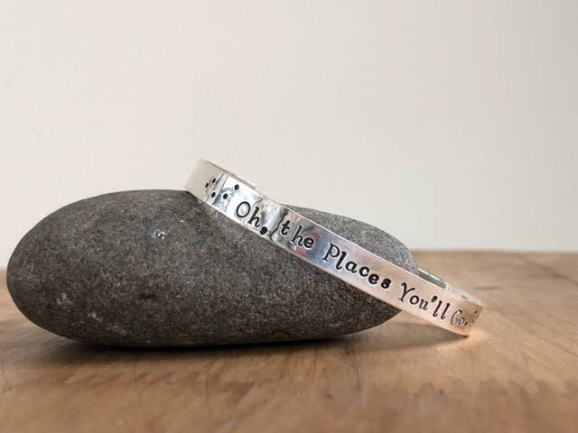 Hand stamped cuff, cuff bracelet, sterling silver cuff, graduation gift, personalized, inspirational, oxidized, everyday jewelry