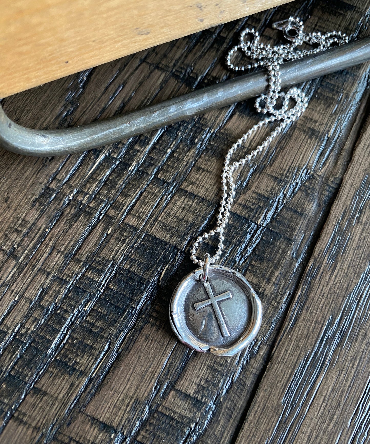 Wax Seal Cross Necklace