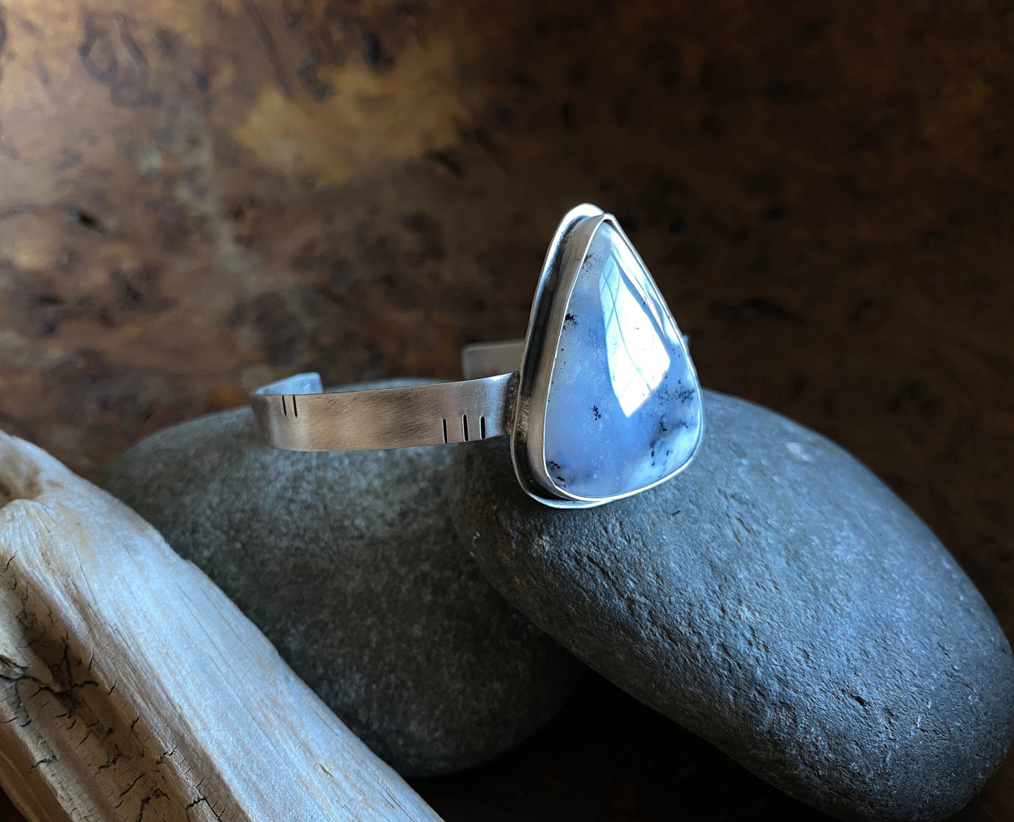 Dendritic Opal Cuff Bracelet