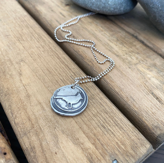 Wax seal necklace, Cardinal necklace, bird necklace, bird lover, fine silver