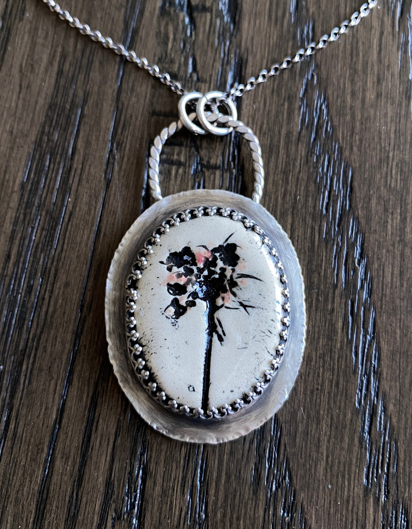 Ceramic Botanical Pendant Necklace